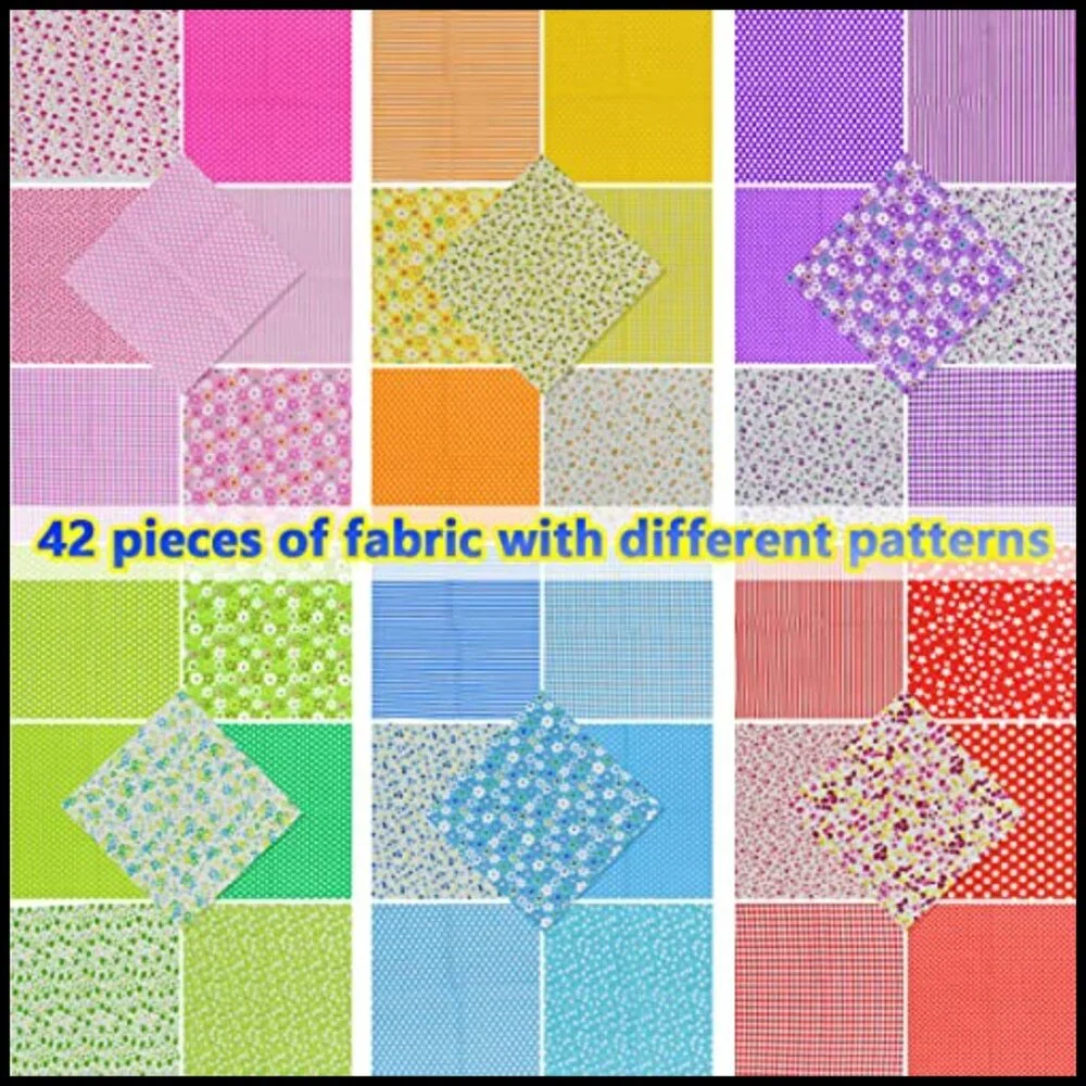 Floral Cotton Fabric Squares Pre-Cut Quilting Patchwork DIY Craft Sewing
